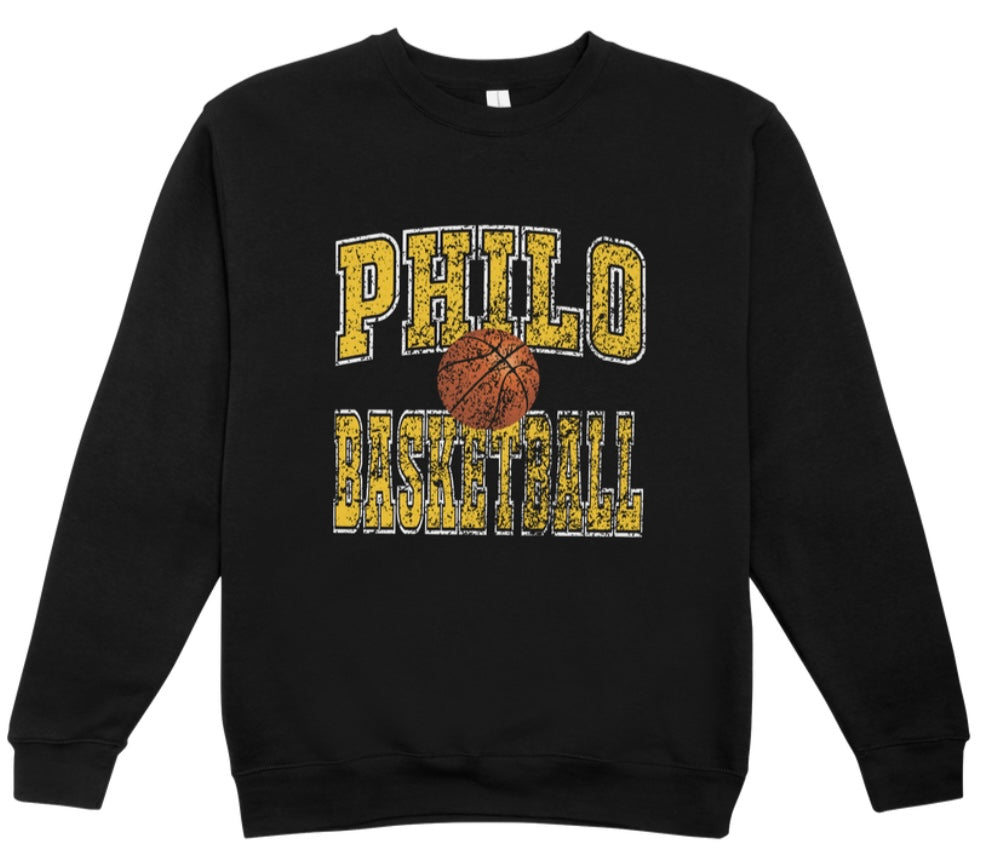 Philo Basketball Distressed Crewneck Sweatshirt