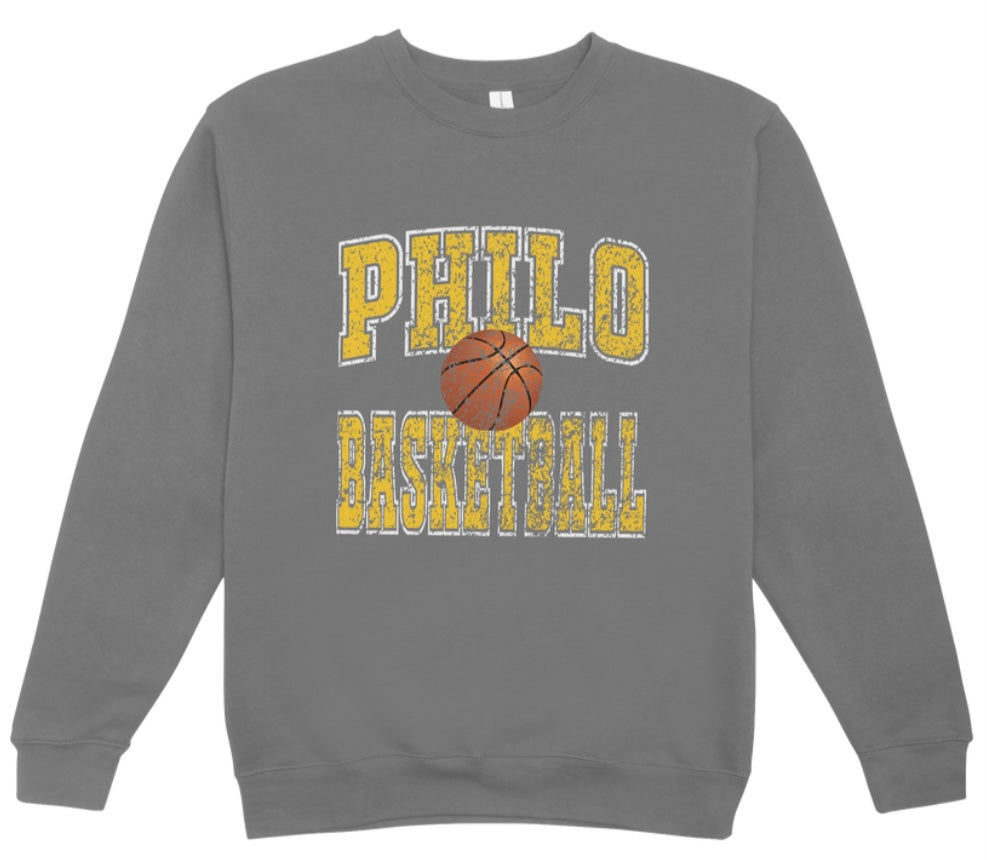 Philo Basketball Distressed Crewneck Sweatshirt