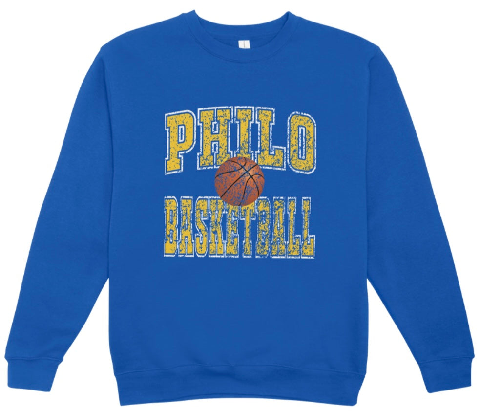 Philo Basketball Distressed Crewneck Sweatshirt