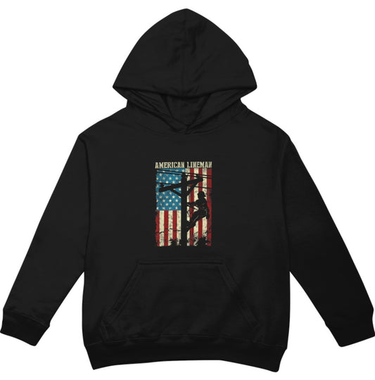 American Lineman Front Print Hoodie