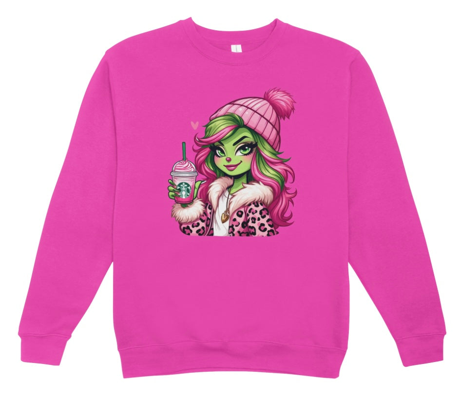 Girl Grinch Starbucks Christmas Crewneck Sweatshirt