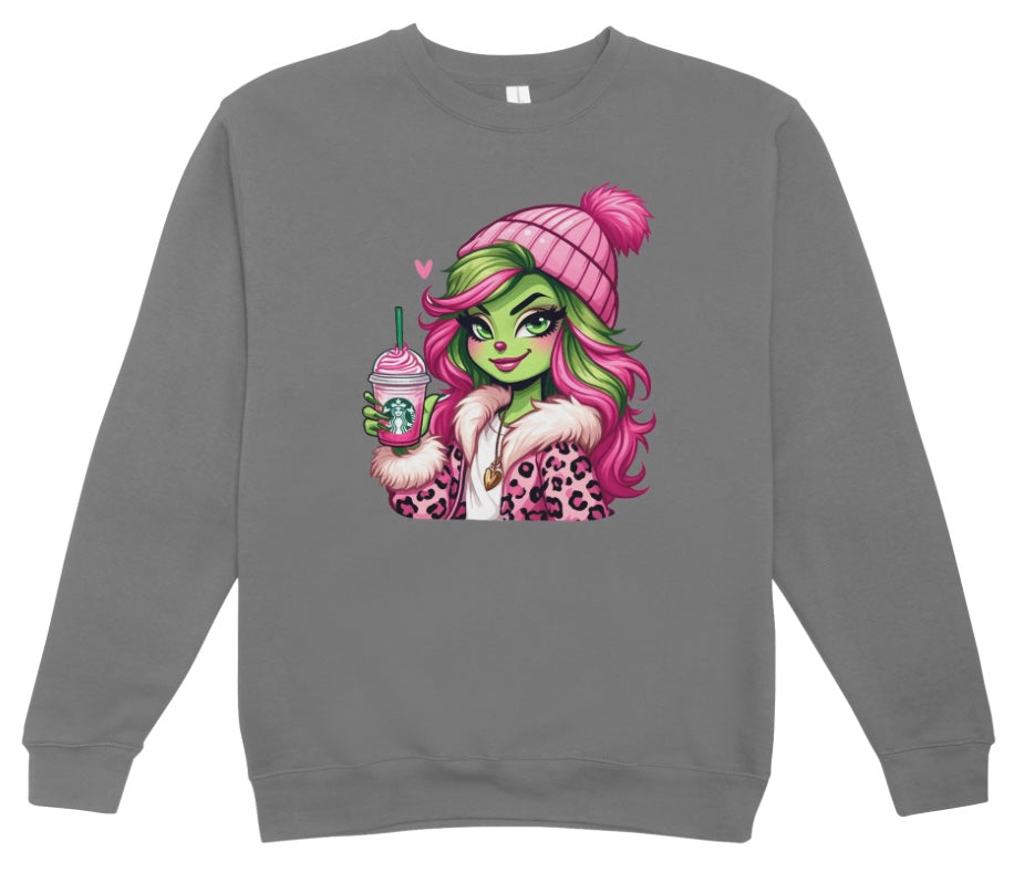 Girl Grinch Starbucks Christmas Crewneck Sweatshirt