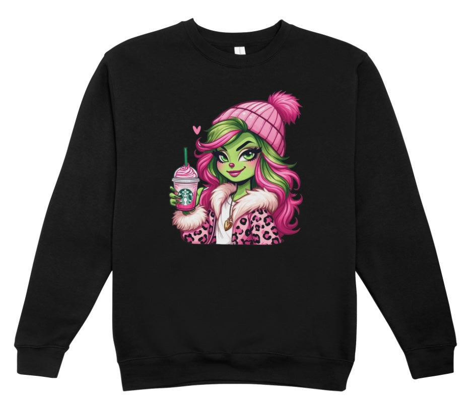 Girl Grinch Starbucks Christmas Crewneck Sweatshirt