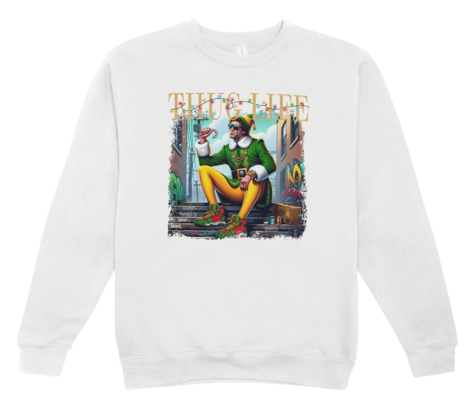 Buddy the Elf Thug Life Christmas Crewneck Sweatshirt