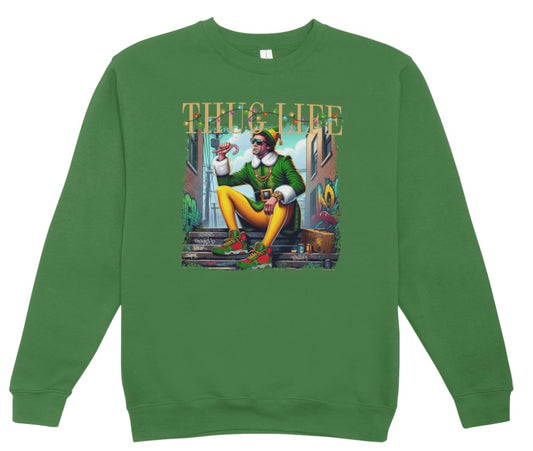 Buddy the Elf Thug Life Christmas Crewneck Sweatshirt