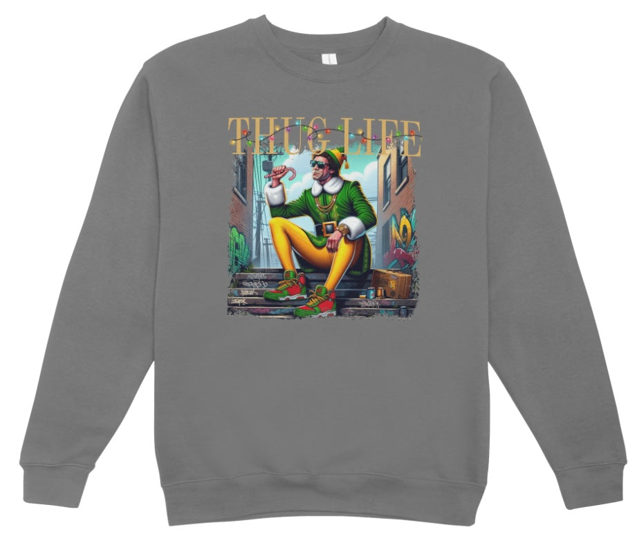 Buddy the Elf Thug Life Christmas Crewneck Sweatshirt