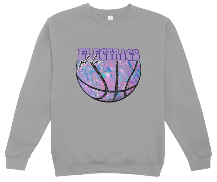 Philo Basketball Purple Print Crewneck Sweatshirt