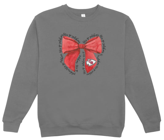 Coshocton Coquette Bow Let’s Go Crewneck Sweatshirt