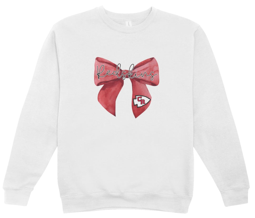 Coshocton Coquette Bow Redskins Crewneck Sweatshirt