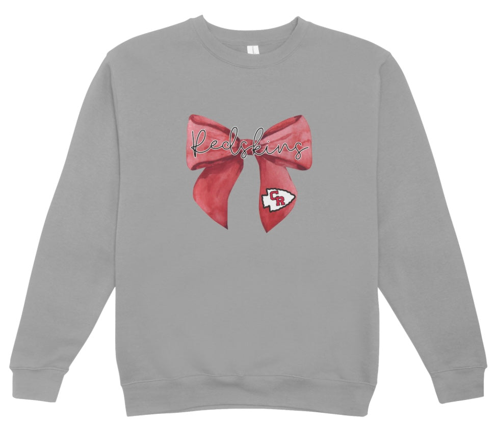 Coshocton Coquette Bow Redskins Crewneck Sweatshirt