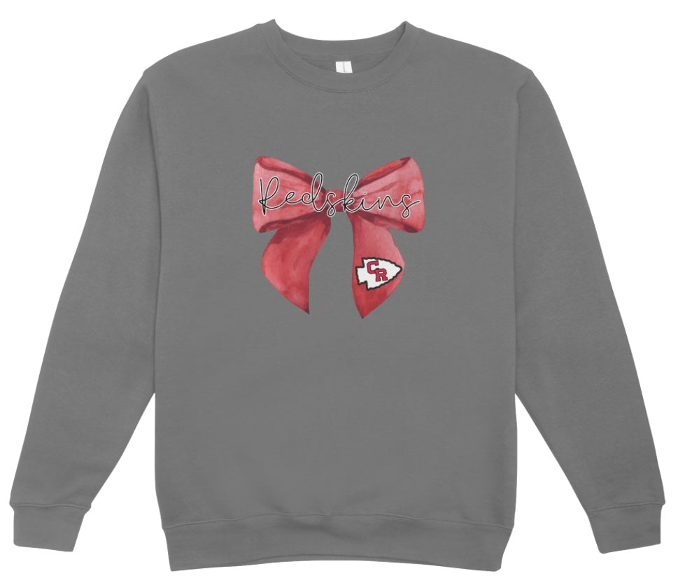 Coshocton Coquette Bow Redskins Crewneck Sweatshirt