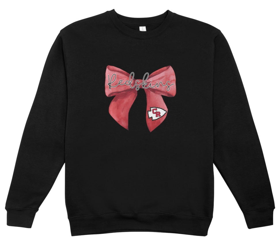 Coshocton Coquette Bow Redskins Crewneck Sweatshirt