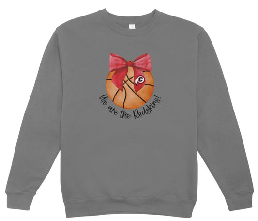 Coshocton Coquette Basketball Bow Crewneck Sweatshirt