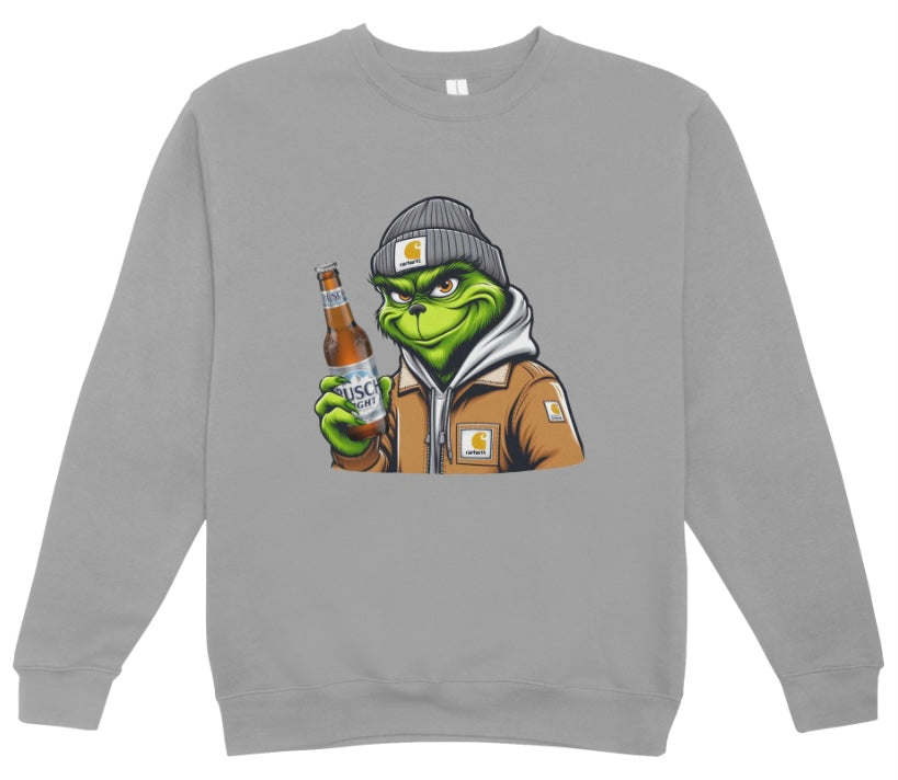 Grinch with Beer Crewneck Sweatshirt