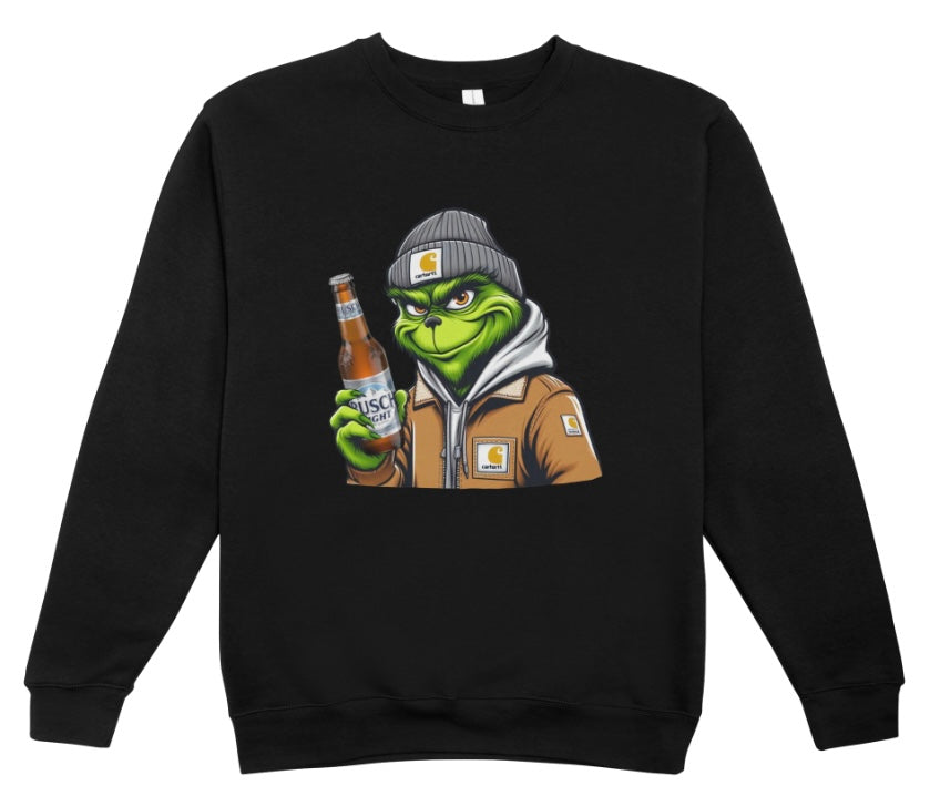 Grinch with Beer Crewneck Sweatshirt