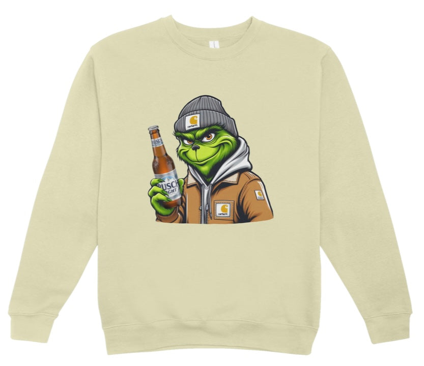 Grinch with Beer Crewneck Sweatshirt