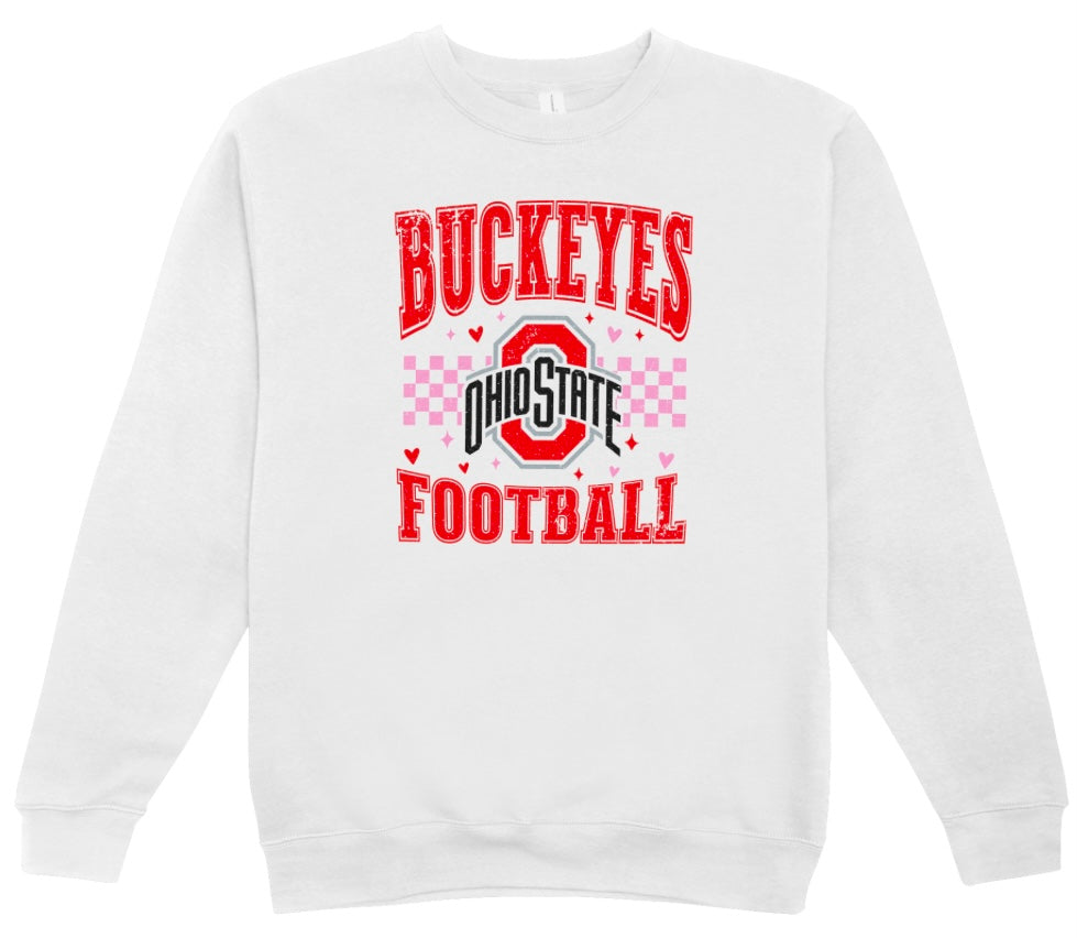 Ohio State Buckeyes Valentine’s Day Distressed Crewneck Sweatshirt