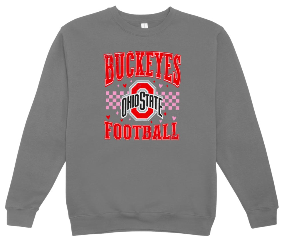 Ohio State Buckeyes Valentine’s Day Distressed Crewneck Sweatshirt