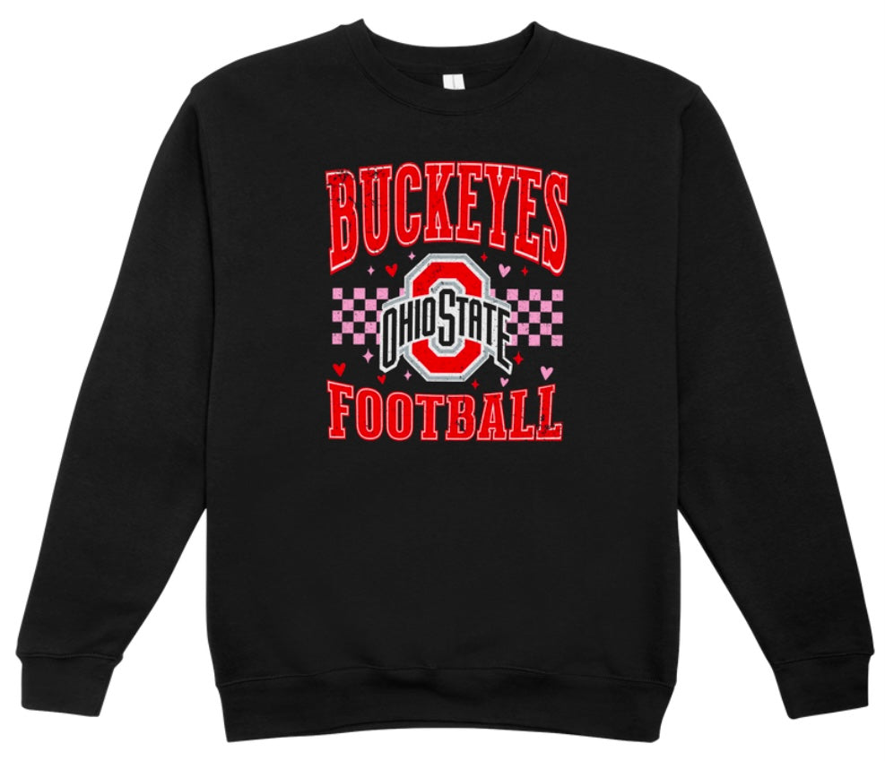 Ohio State Buckeyes Valentine’s Day Distressed Crewneck Sweatshirt