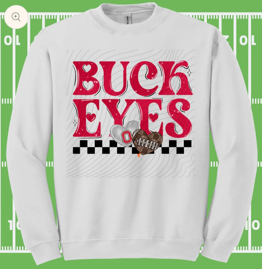 Buck Eyes Hearts Helmet Crewneck Sweatshirt