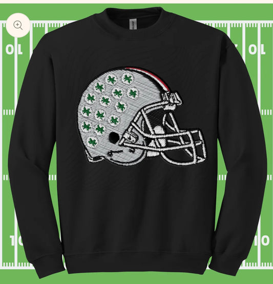 OSU Faux Patchwork Helmet Crewneck Sweatshirt