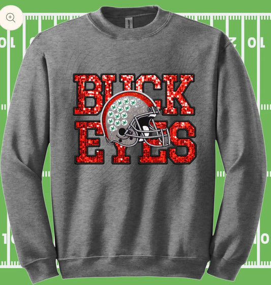 Buck Eyes Faux Sequins Crewneck Sweatshirt