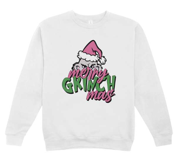 Merry Grinchmas Pink Crewneck Sweatshirt