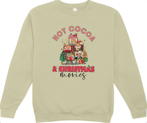 Hot Cocoa and Christmas Movies Crewneck Sweatshirt