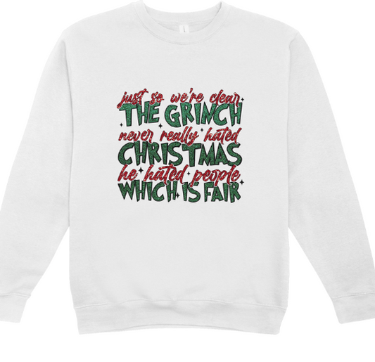 Grinch Hate People Crewneck Sweatshirt